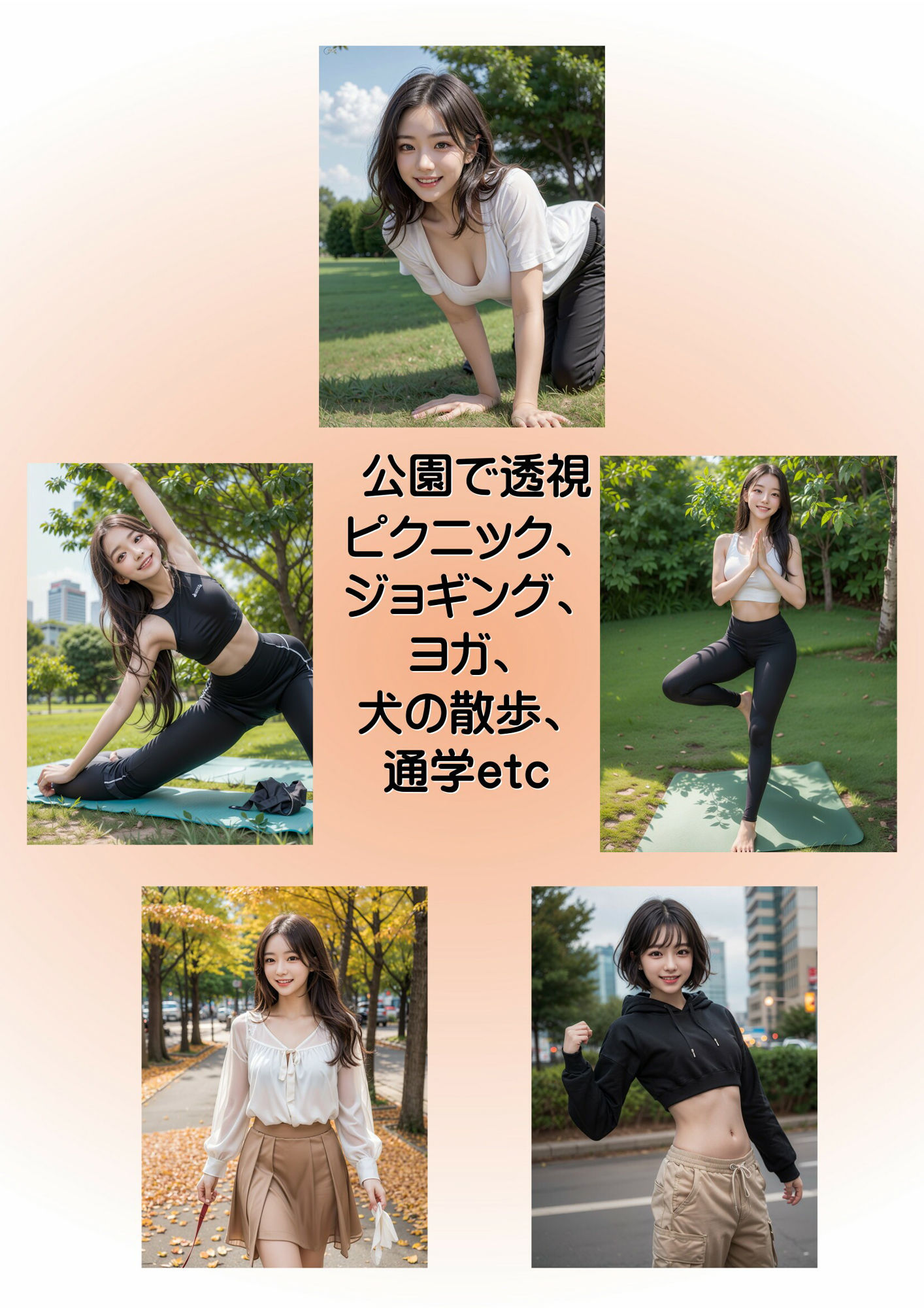 AI美女写真集 透視眼鏡 公園編 サンプル1ページ目