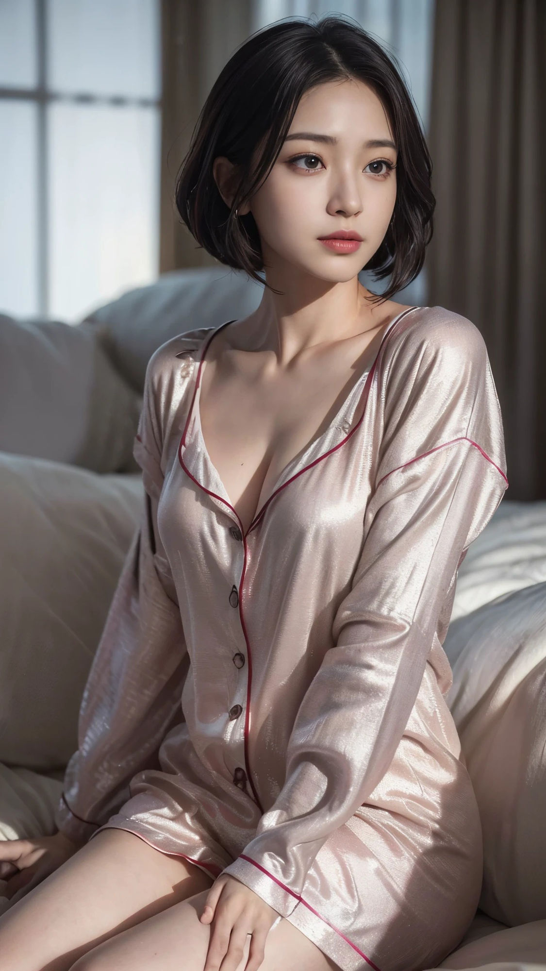 【53枚】パジャマの美女の日常とフルヌードの写真画像集【AI】 サンプル6ページ目
