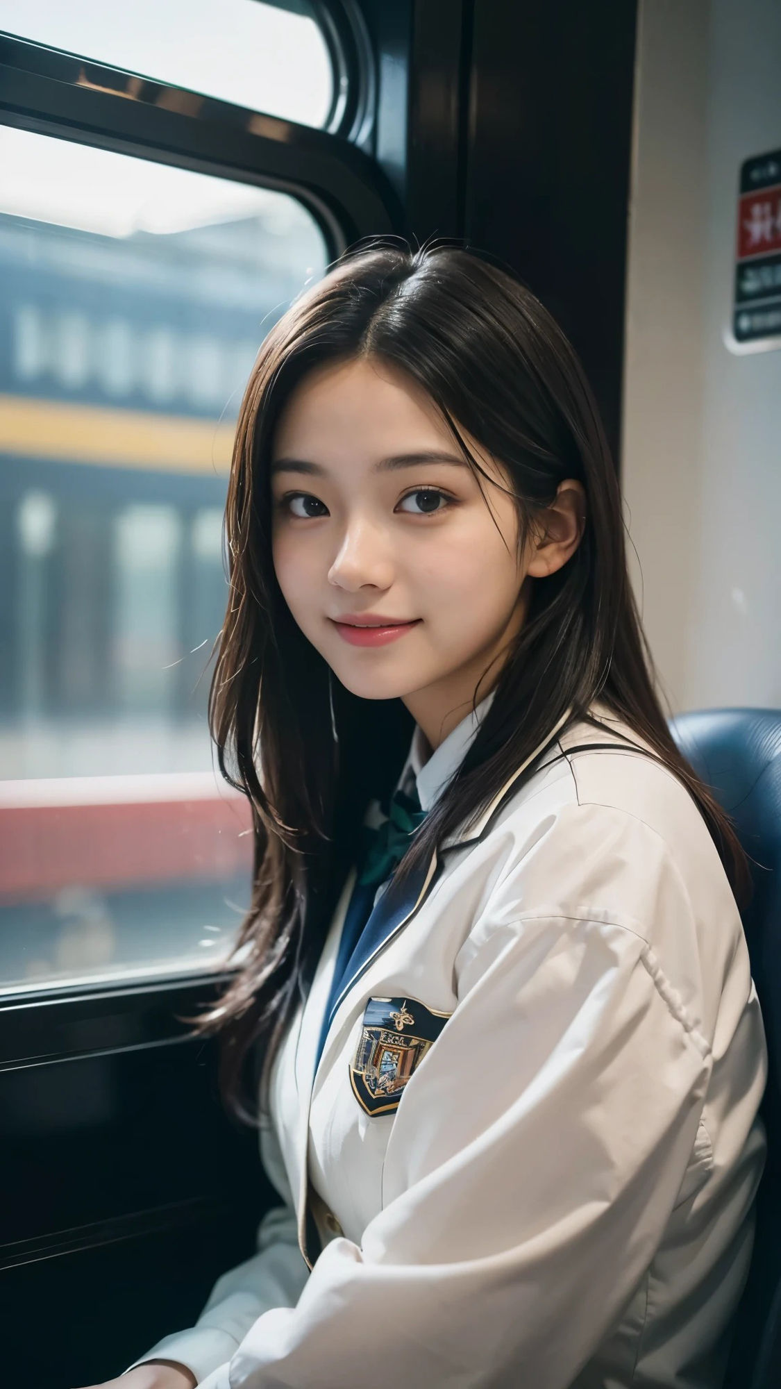 【50枚】電車の美人制服女子校生の日常とフルヌードの写真画像集【AI】 サンプル3ページ目