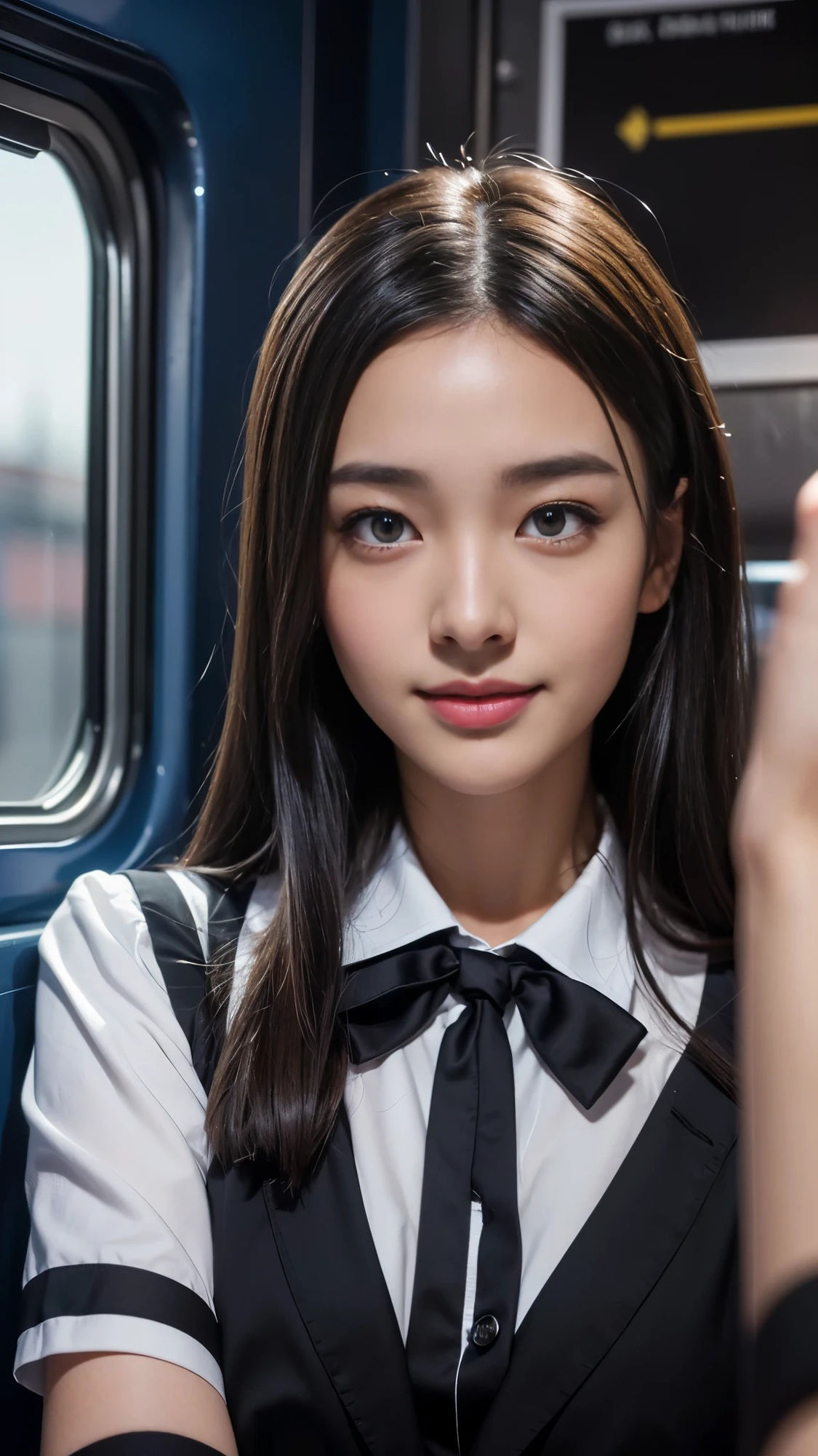 【50枚】電車の美人制服女子校生の日常とフルヌードの写真画像集【AI】 サンプル5ページ目