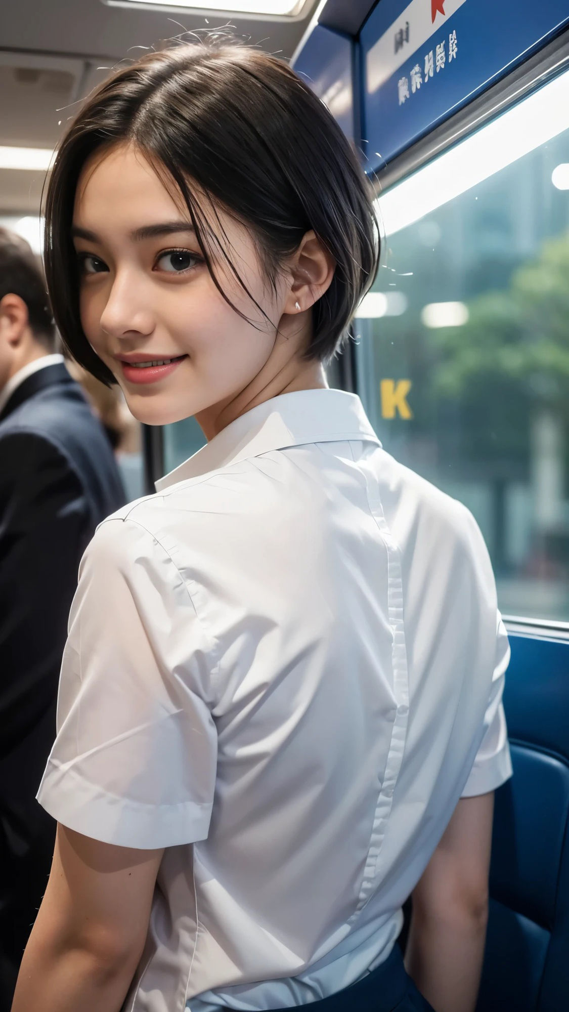 【50枚】電車の美人制服女子校生の日常とフルヌードの写真画像集【AI】 サンプル6ページ目