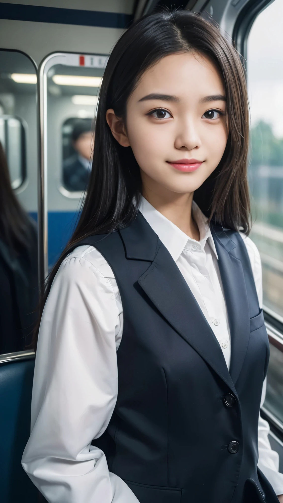 【50枚】電車の美人制服女子校生の日常とフルヌードの写真画像集【AI】 サンプル8ページ目