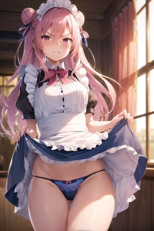 嫌な顔でスカートたくし上げてパンツ見せる娘〜メイド編〜 サンプル8ページ目