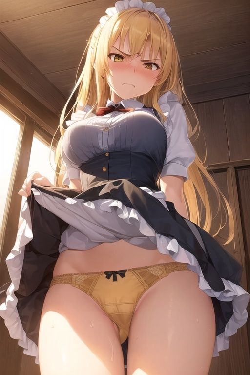 嫌な顔でスカートたくし上げてパンツ見せる娘〜メイド編〜 サンプル9ページ目