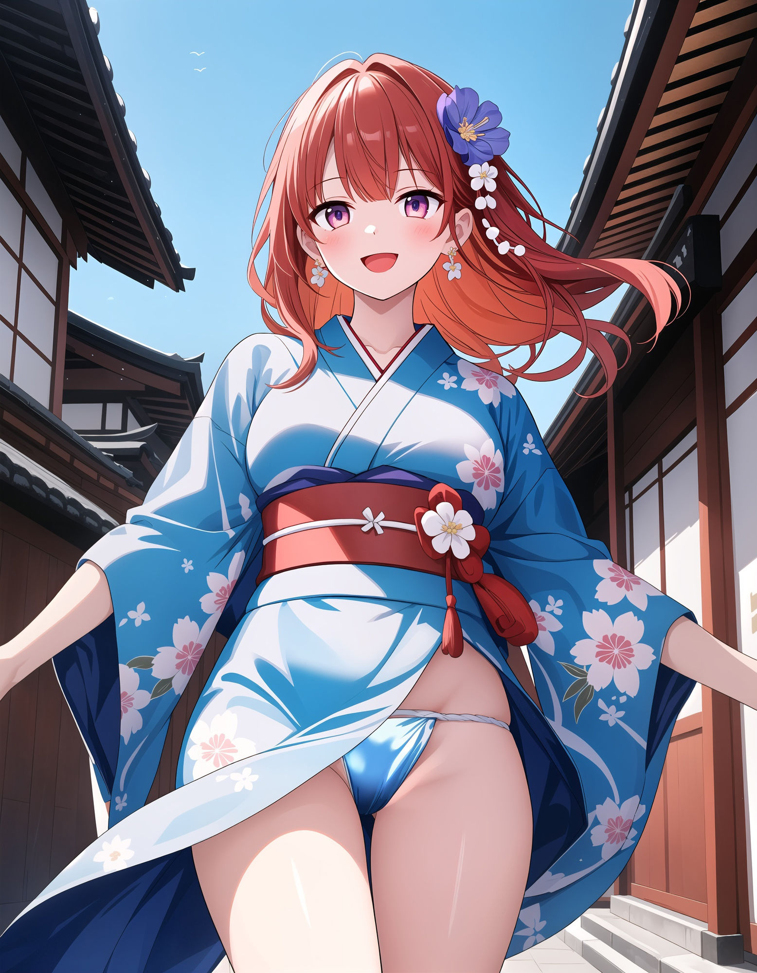ふんどし浴衣女子のローアングルパンチラ サンプル1ページ目