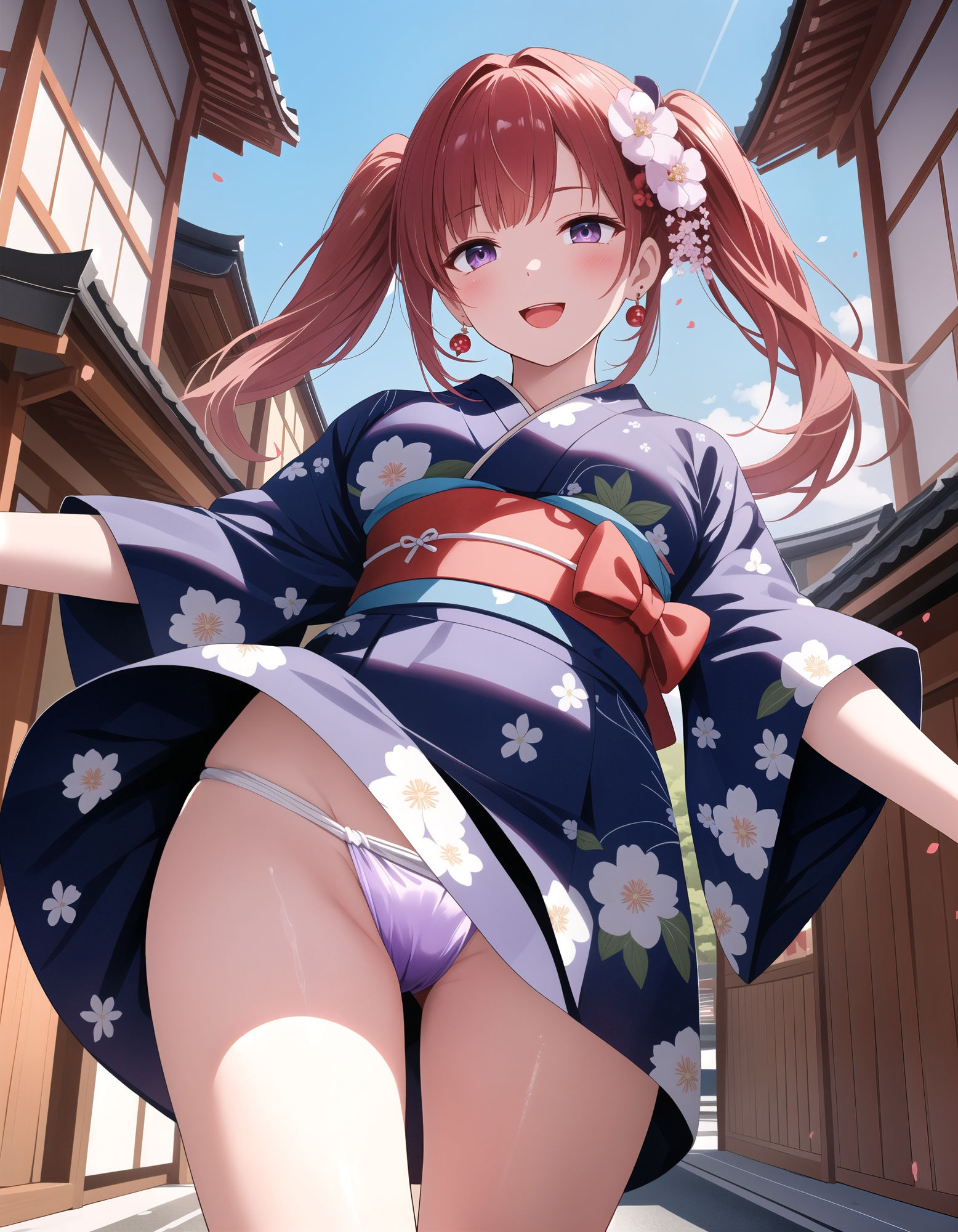 ふんどし浴衣女子のローアングルパンチラ サンプル3ページ目
