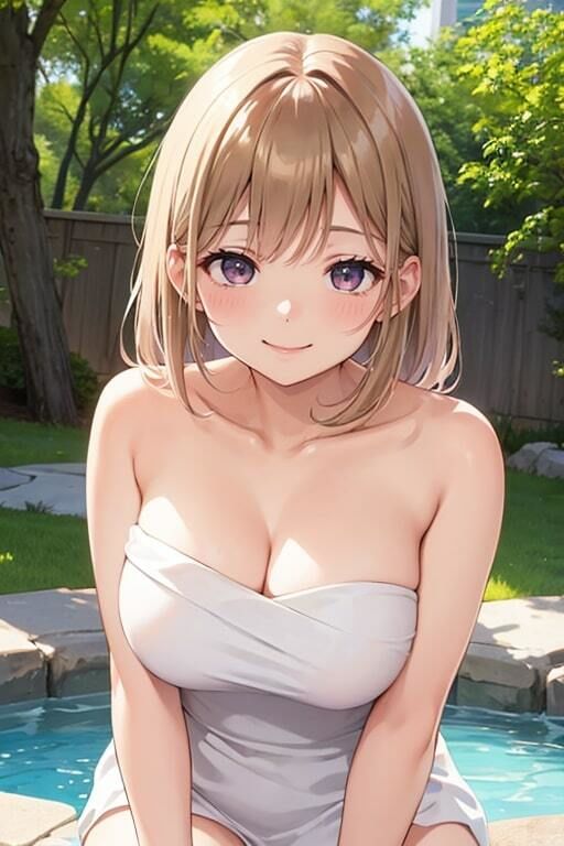 全裸よりエロい巨乳な彼女のバスタオル姿 サンプル2ページ目
