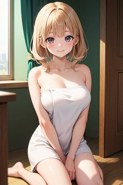 全裸よりエロい巨乳な彼女のバスタオル姿 サンプル3ページ目