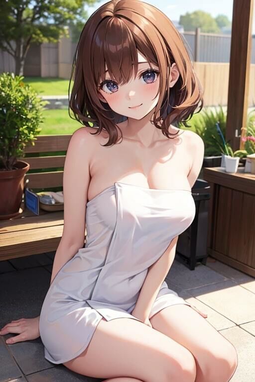 全裸よりエロい巨乳な彼女のバスタオル姿 サンプル5ページ目
