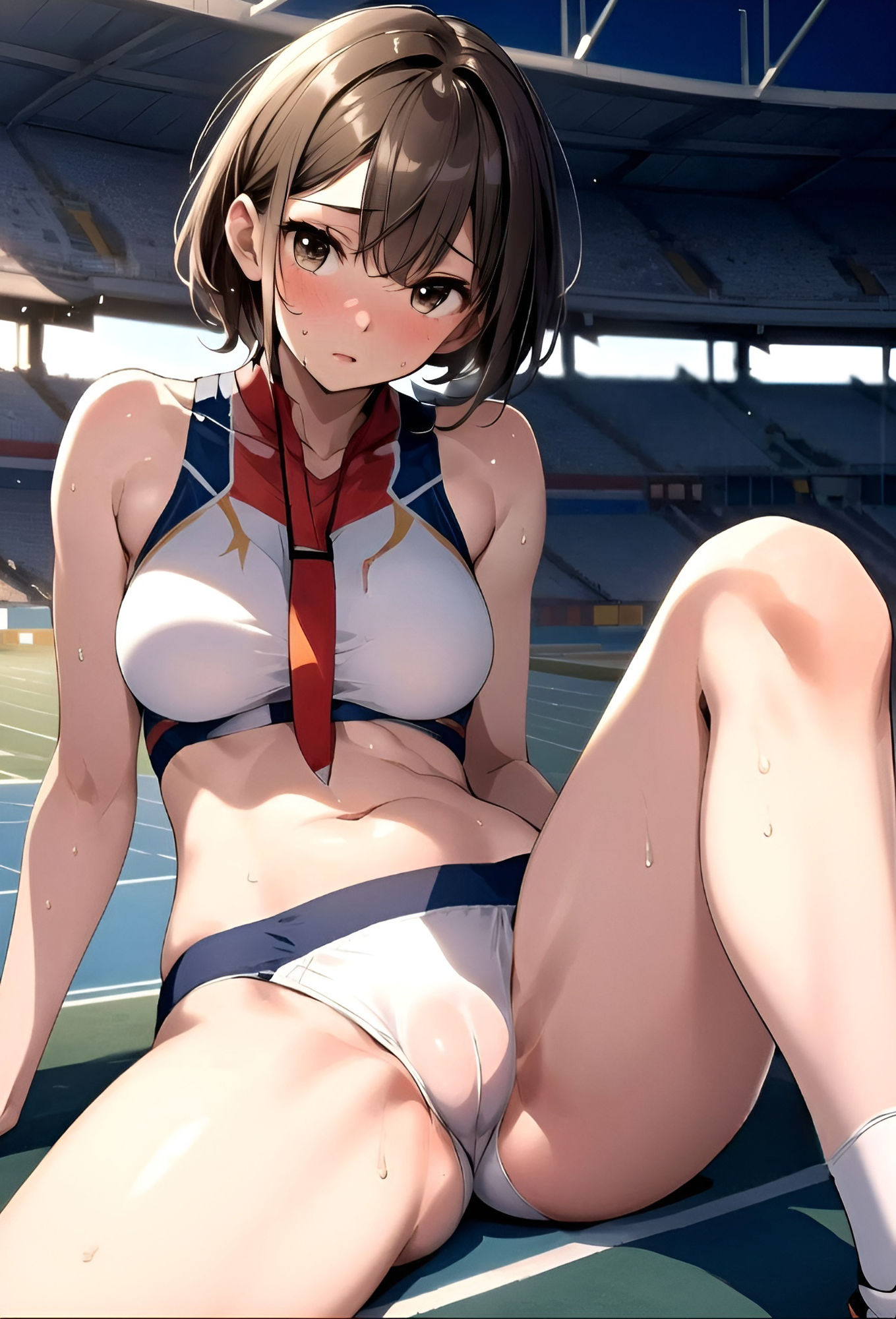 ギチギチのユニフォームを着させられた陸上女子達アニメチック サンプル10ページ目