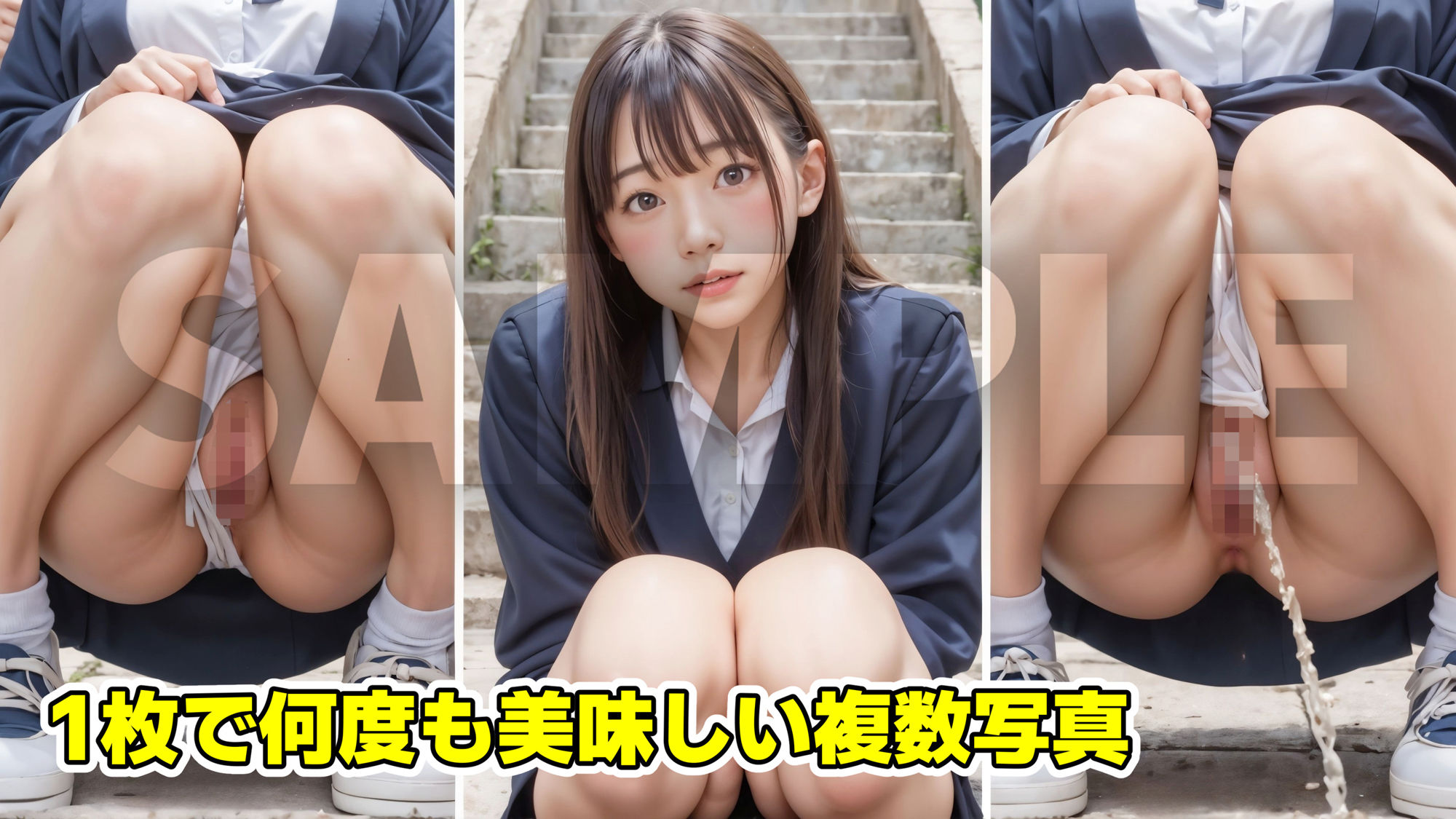 階段おしっこ3 女子校生ダイナミックビューティー【4K写真集＋顔動画】 サンプル3ページ目