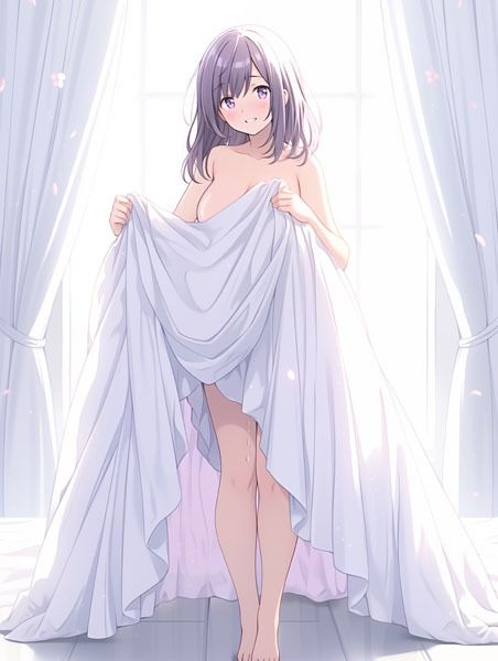 【ドレス美少女27】裸よりエッチな裸シーツの女の子 サンプル2ページ目