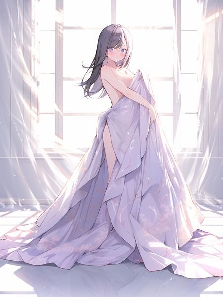 【ドレス美少女27】裸よりエッチな裸シーツの女の子 サンプル3ページ目
