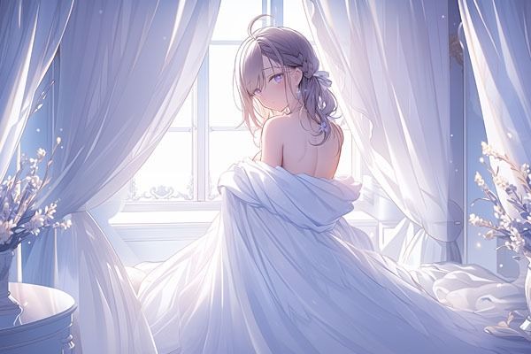 【ドレス美少女27】裸よりエッチな裸シーツの女の子 サンプル4ページ目