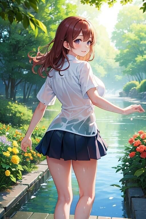 ブラがスケスケでも気にせず遊ぶ水辺の美少女 サンプル3ページ目