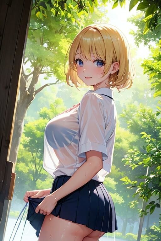 ブラがスケスケでも気にせず遊ぶ水辺の美少女 サンプル9ページ目
