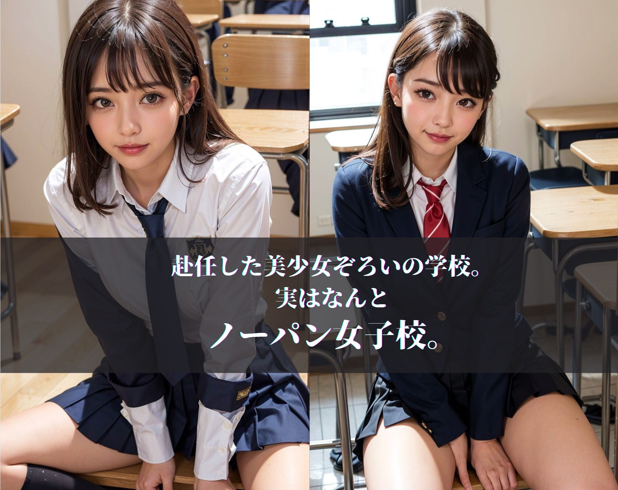 制服美少女のノーパン開脚 サンプル1ページ目