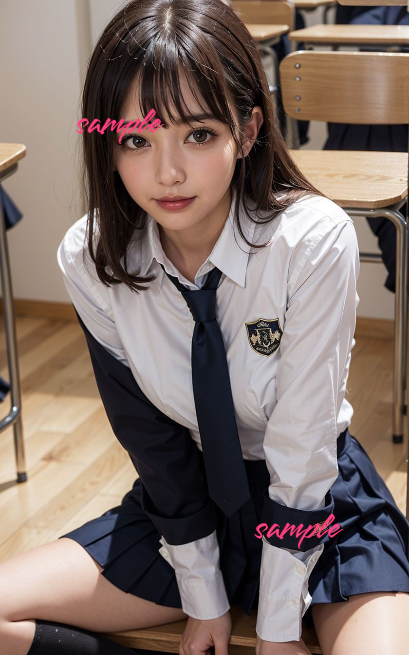 制服美少女のノーパン開脚 サンプル4ページ目