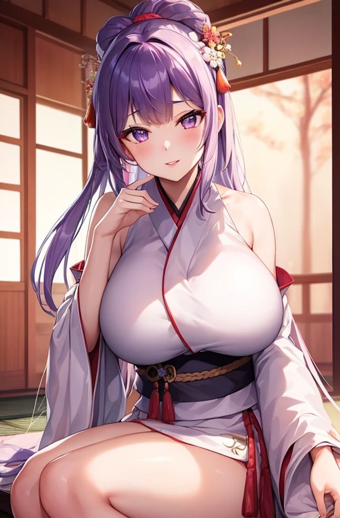 巨乳着物美女【妄想イラスト美女図鑑vol.99】 サンプル4ページ目