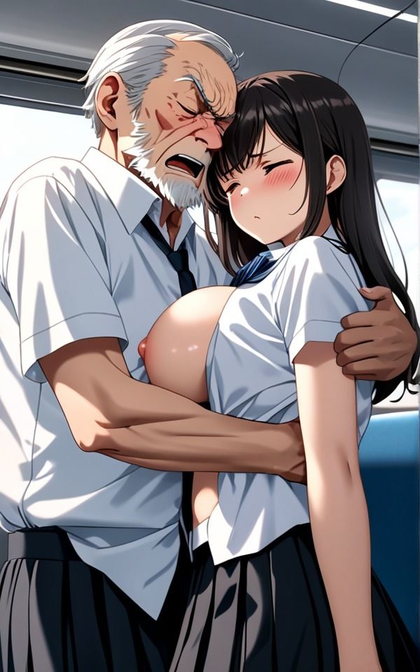 おじさん痴●は許さないわ電車から降りたら通報するね 学校帰り制服女子は巨乳で気が強い サンプル2ページ目