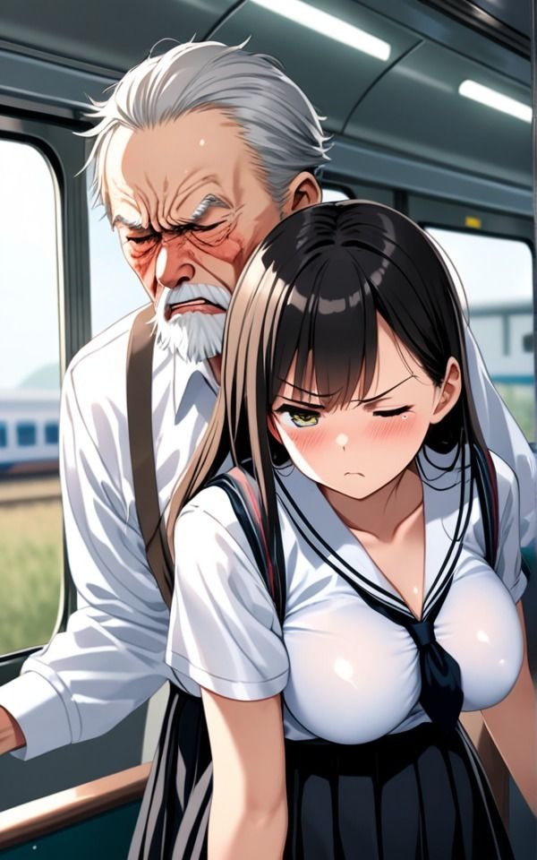 おじさん痴●は許さないわ電車から降りたら通報するね 学校帰り制服女子は巨乳で気が強い サンプル6ページ目