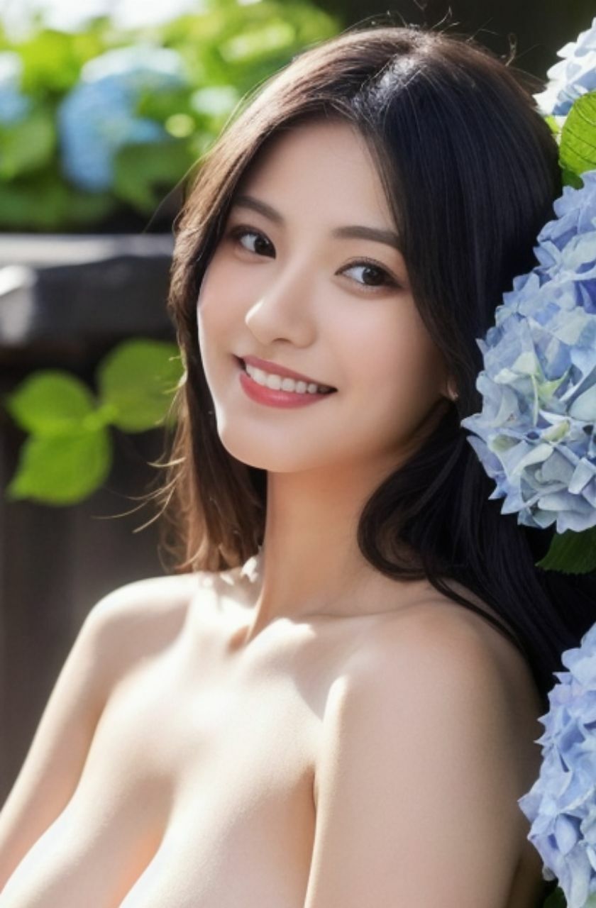 紫陽花と美熟女 巨乳ヌード写真集NO.3 サンプル2ページ目