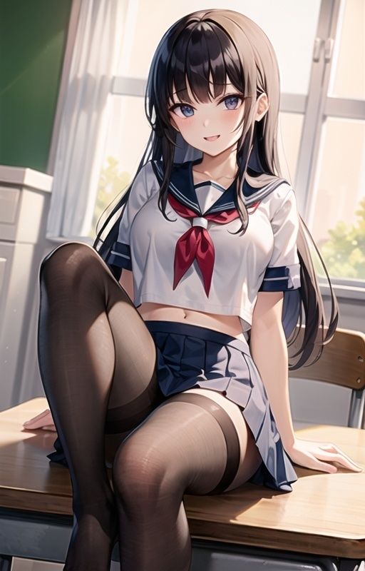 タイツ女子校生を呼び出して教室ぱこぱこタイム サンプル6ページ目