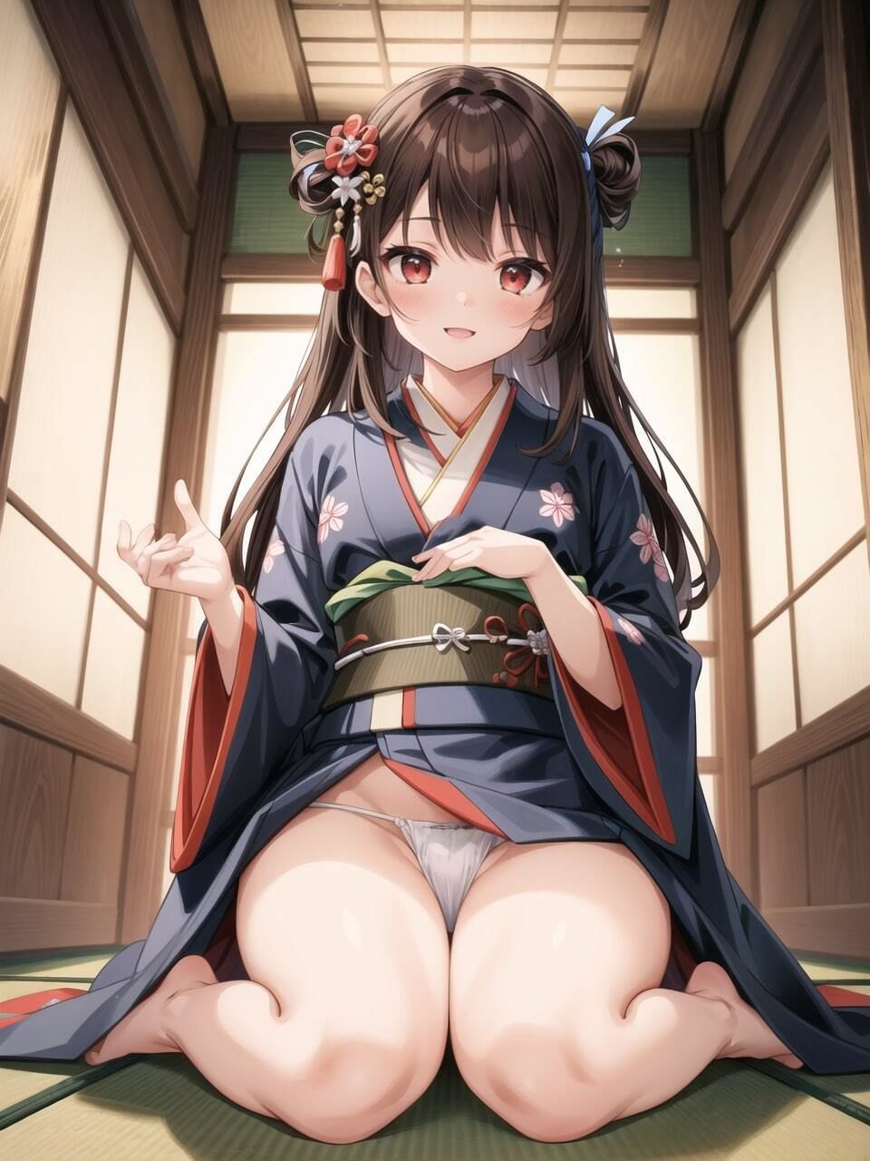 着物女子着衣〜下着〜本番 サンプル2ページ目