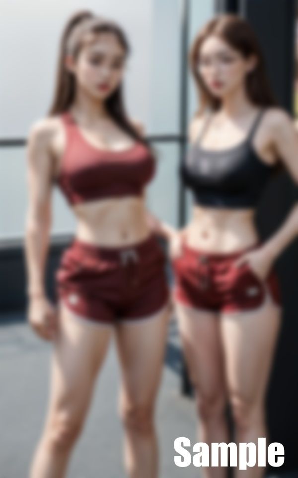 ジムでトレーニングするメガネ女子たち サンプル4ページ目