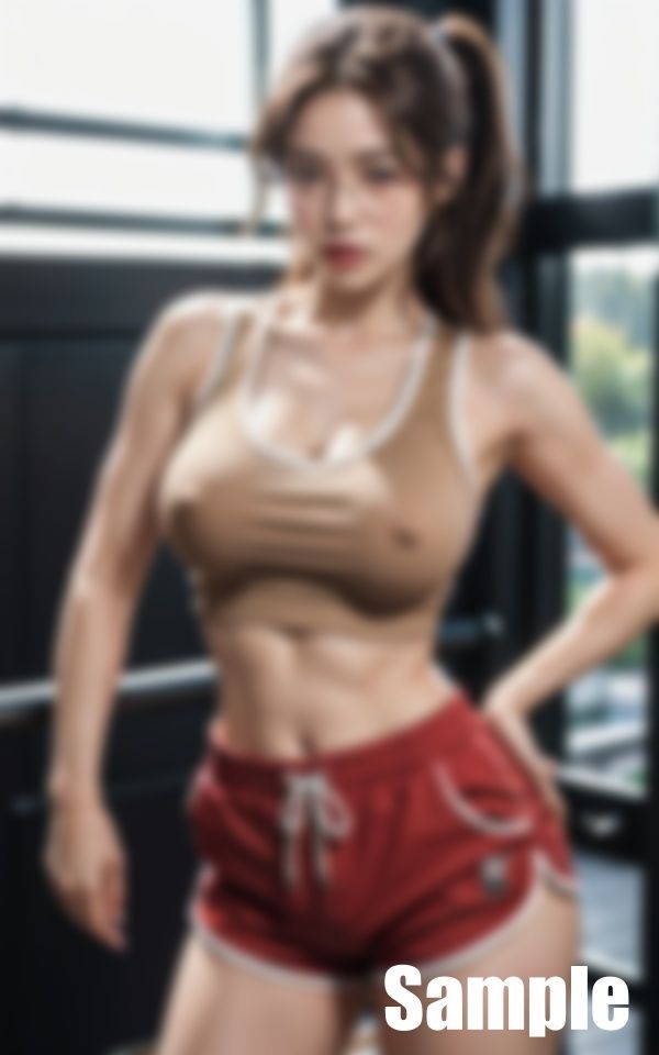 ジムでトレーニングするメガネ女子たち サンプル5ページ目
