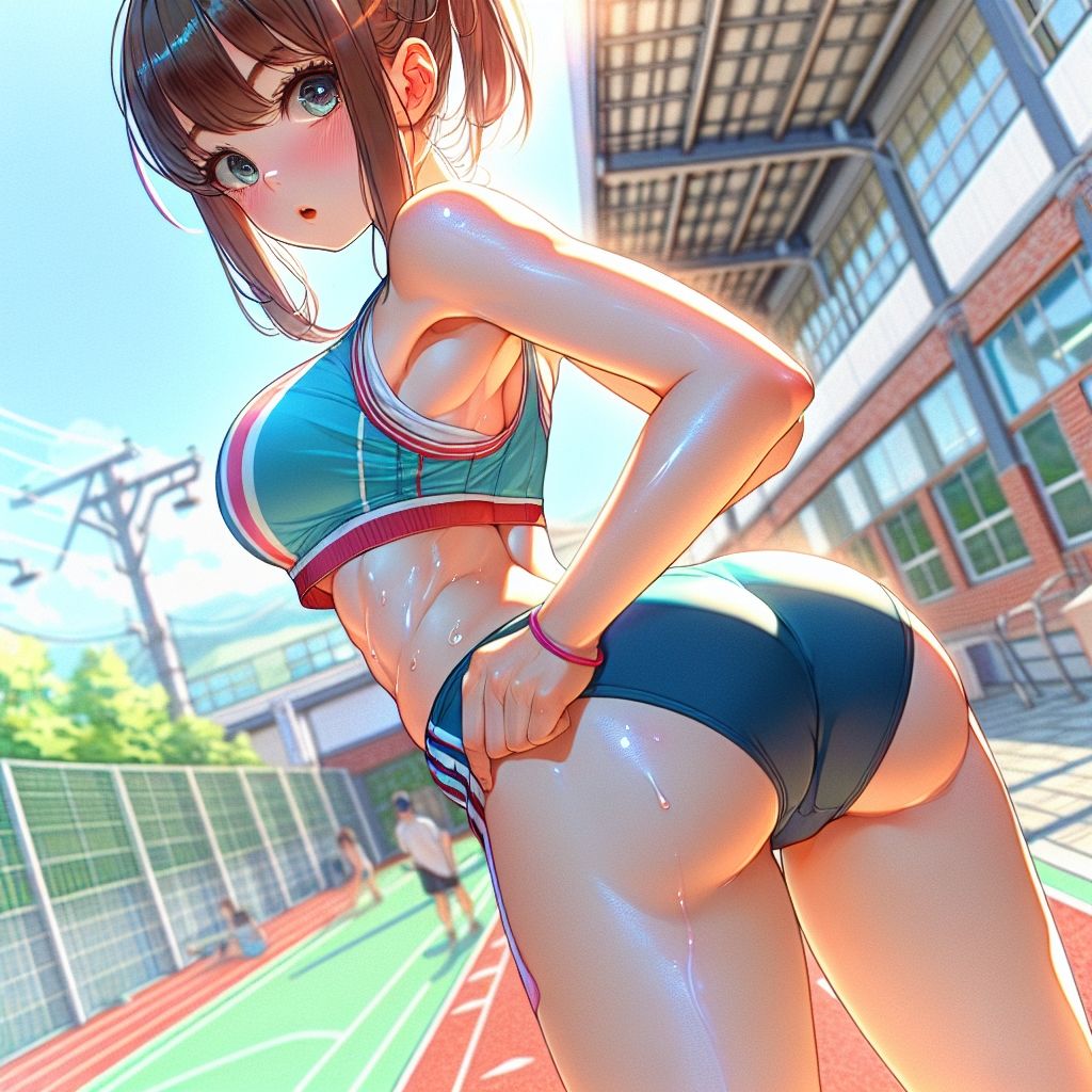 陸上女子・汗だく・汗染みフェチ専用 滴る汗 CG集 サンプル4ページ目