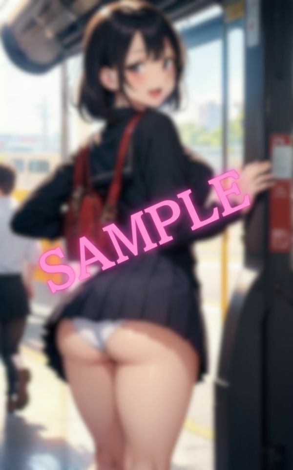 駅でたまに見かけけるパンツが見えている美少女達 サンプル3ページ目