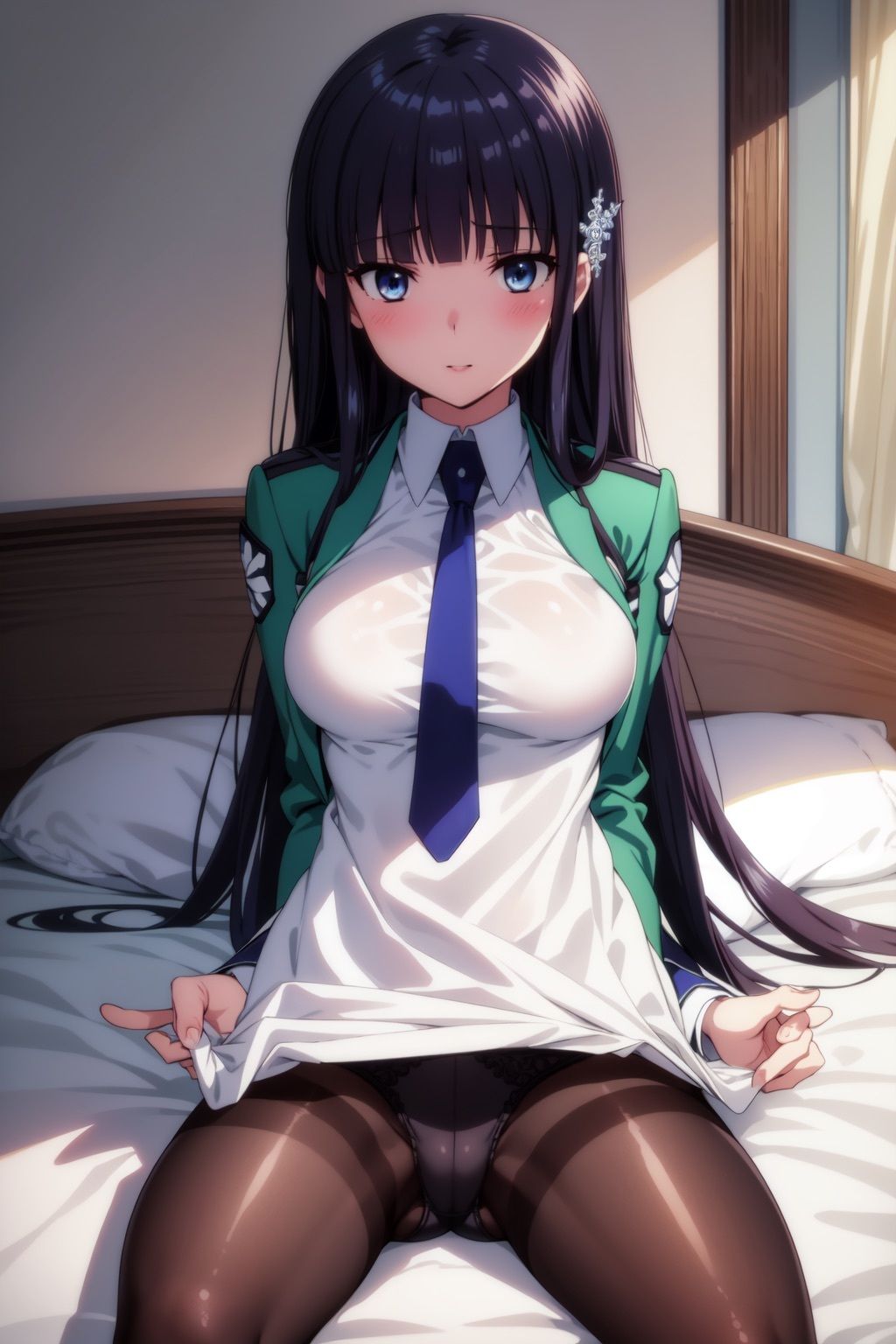魔法科○校の◯等生 司波◯雪 制服・水着タイツCG集 サンプル2ページ目