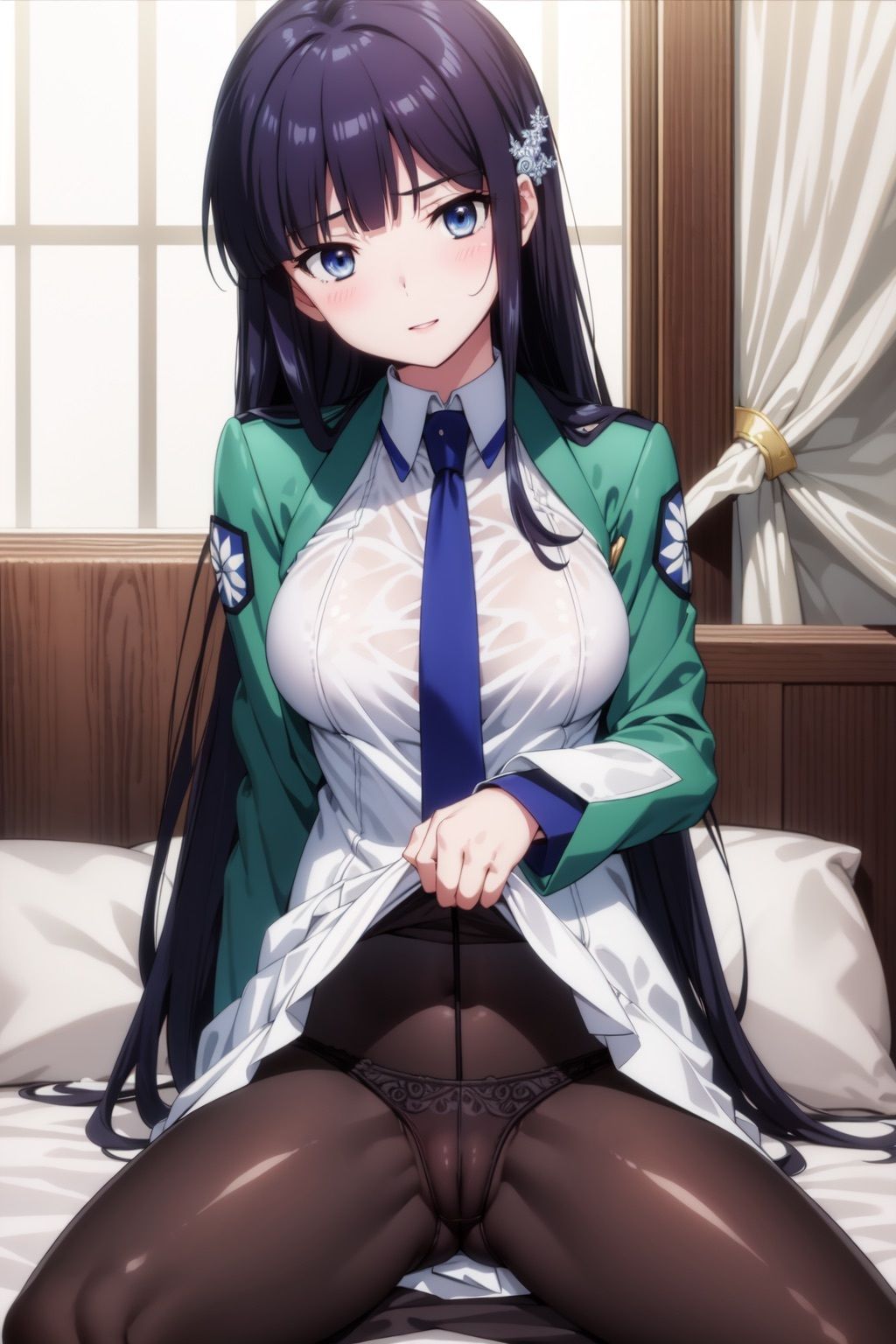 魔法科○校の◯等生 司波◯雪 制服・水着タイツCG集 サンプル3ページ目