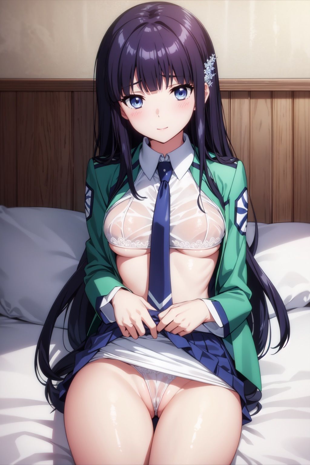魔法科○校の◯等生 司波◯雪 制服・水着タイツCG集 サンプル4ページ目