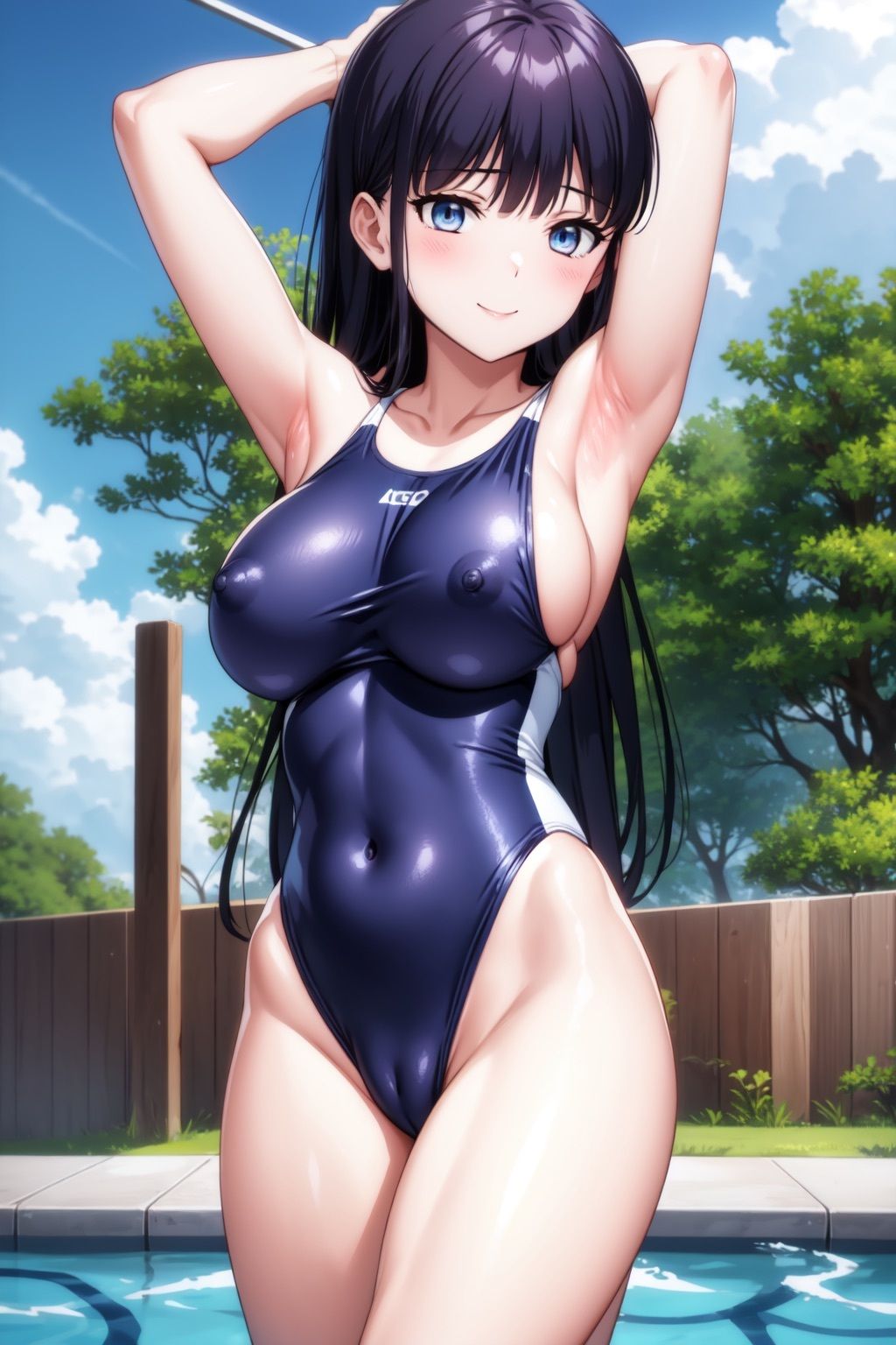 魔法科○校の◯等生 司波◯雪 制服・水着タイツCG集 サンプル9ページ目