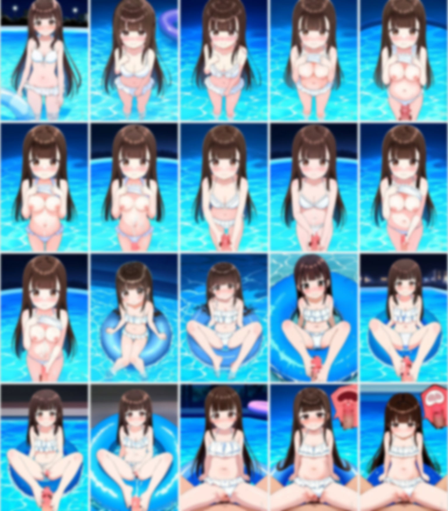 水着ギャル達と水上ビショビショセックス【中出しナイトプール】【168枚】 サンプル10ページ目
