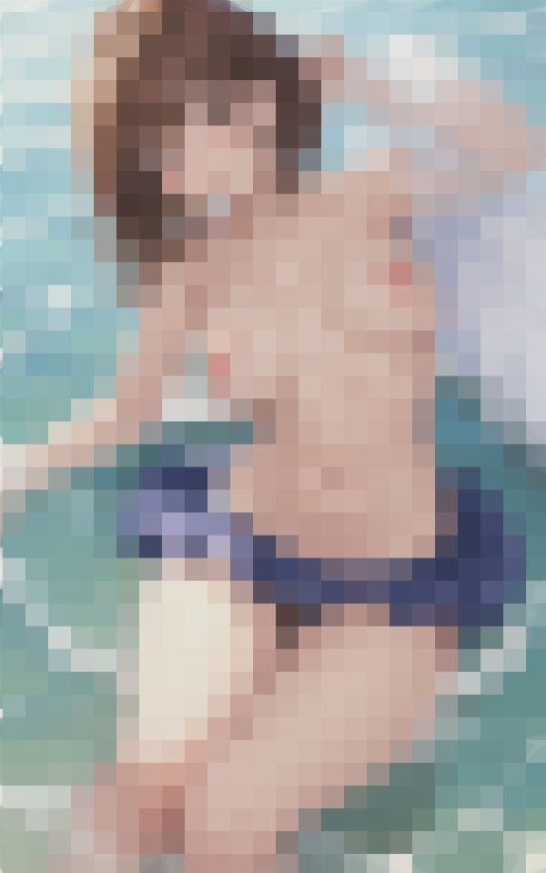 巨乳彼女 二人きりの浜辺で… サンプル2ページ目