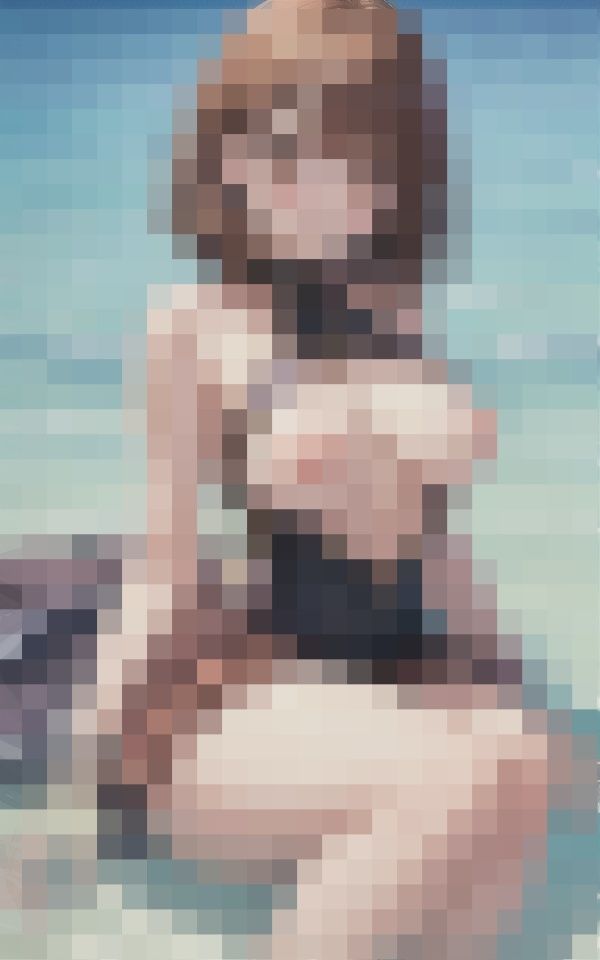 巨乳彼女 二人きりの浜辺で… サンプル4ページ目