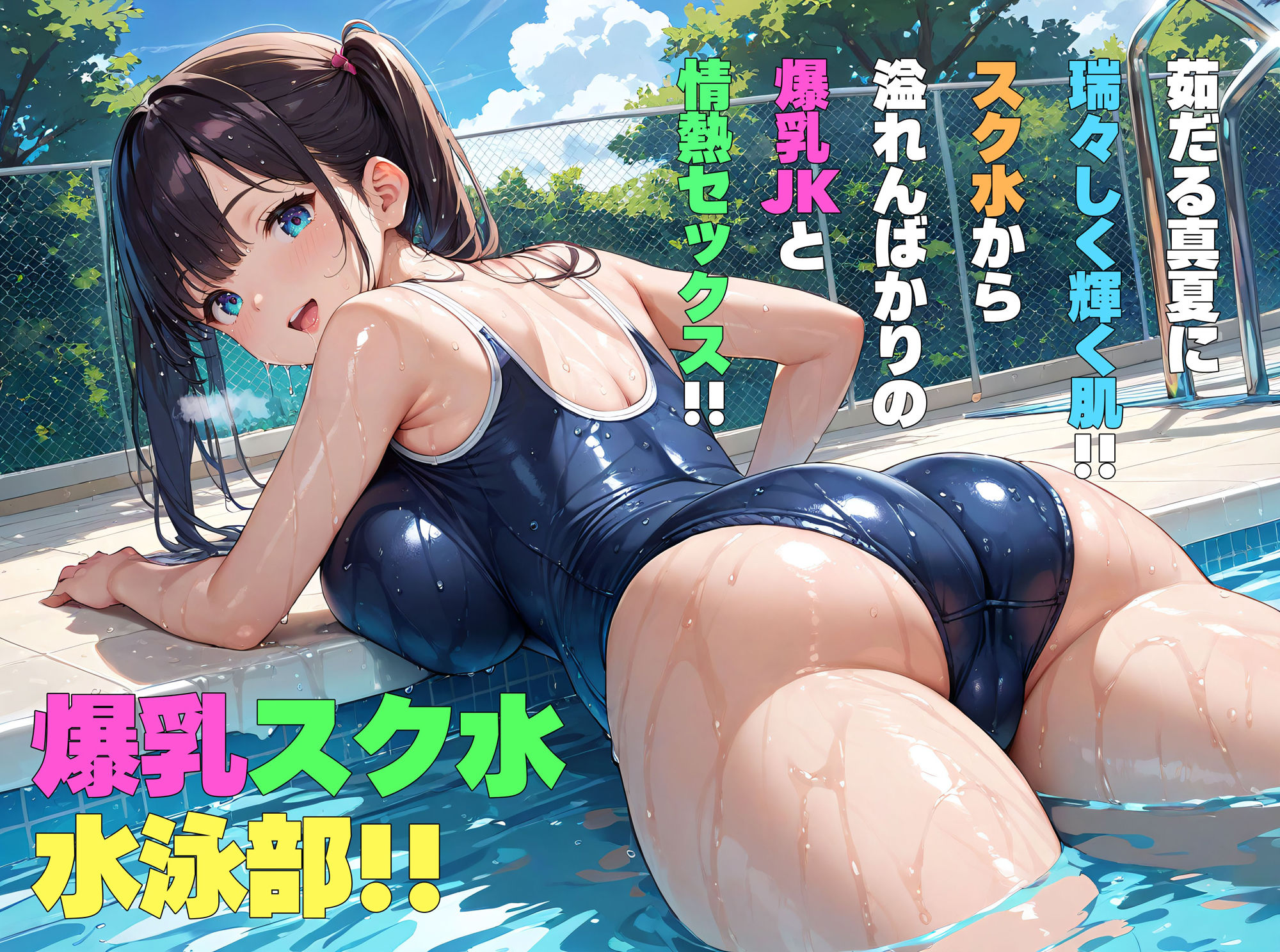 スク水！爆乳！水泳部！ サンプル1ページ目
