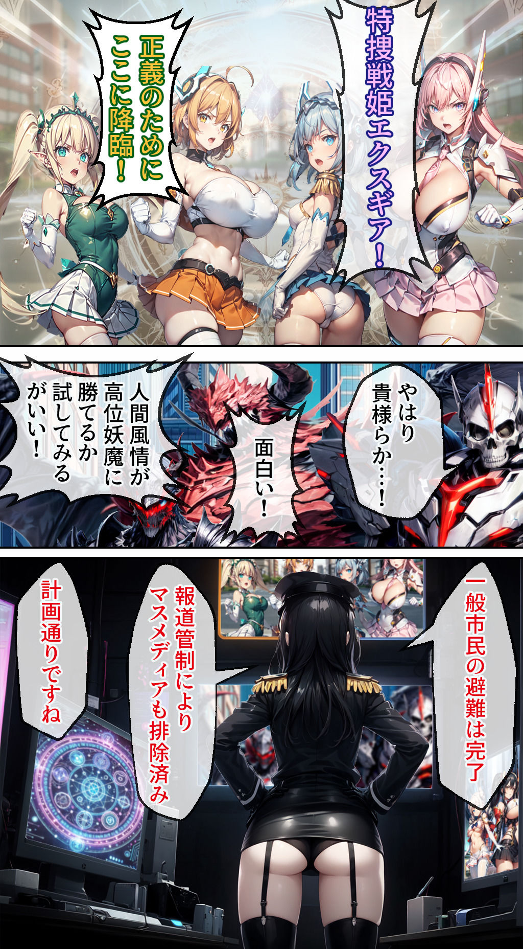 特捜戦姫エクスギア 〜変身ヒロイン公開調教！クズ市民の逆襲！〜 サンプル1ページ目