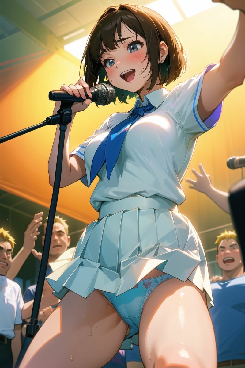 カラオケで夢中になりすぎてパンツ見えちゃってる女子〇生 サンプル1ページ目