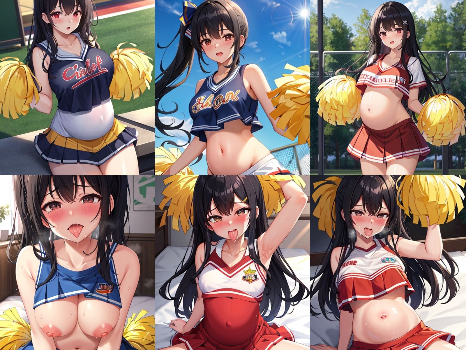 チンポ応援してくれる黒髪チアガールが中出しセックスで孕みボテ腹になるまで サンプル3ページ目