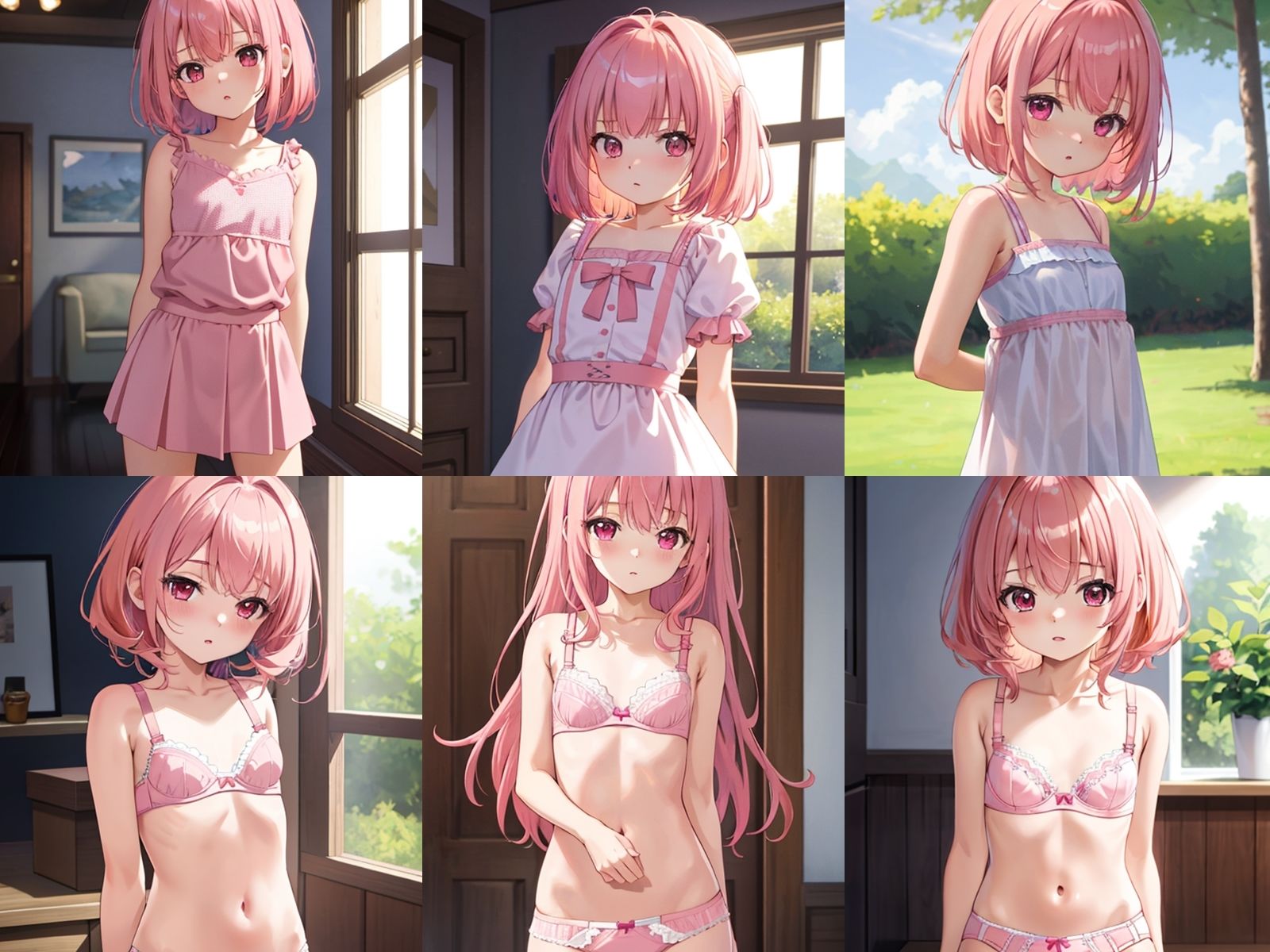 ちっぱいピンク髪少女が中出しセックスで孕みボテ腹になるまで サンプル1ページ目