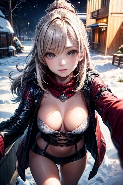 冬の幻想:雪と美女のイラスト集 サンプル2ページ目