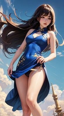 チャイナドレスでパンチラ美人 サンプル1ページ目