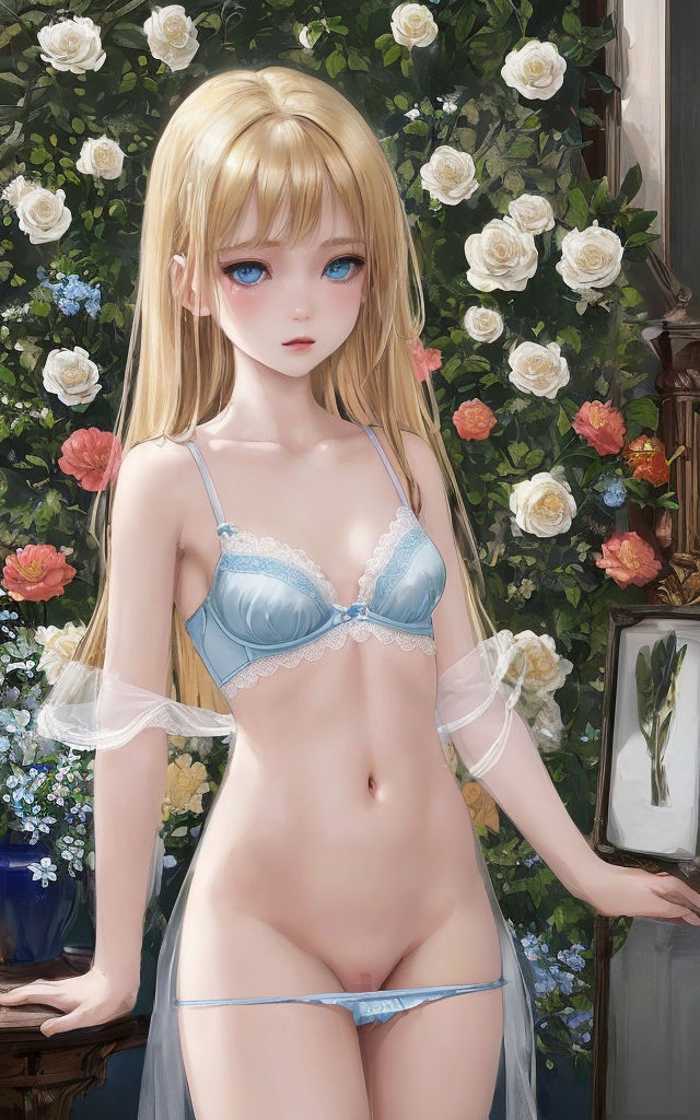 Transparent lingerie and flower サンプル4ページ目