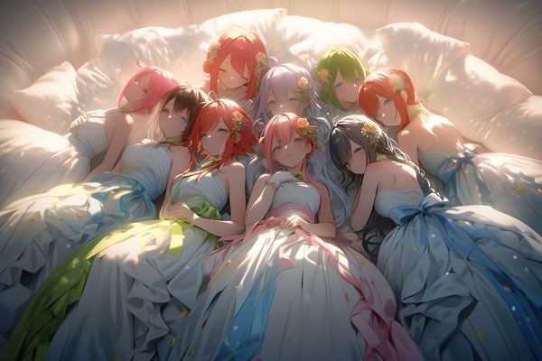 【ドレス美少女28】ウエディングドレス×アイドルグループ サンプル8ページ目