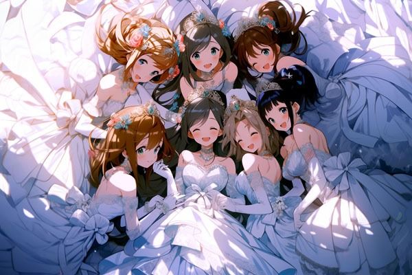 【ドレス美少女28】ウエディングドレス×アイドルグループ サンプル10ページ目