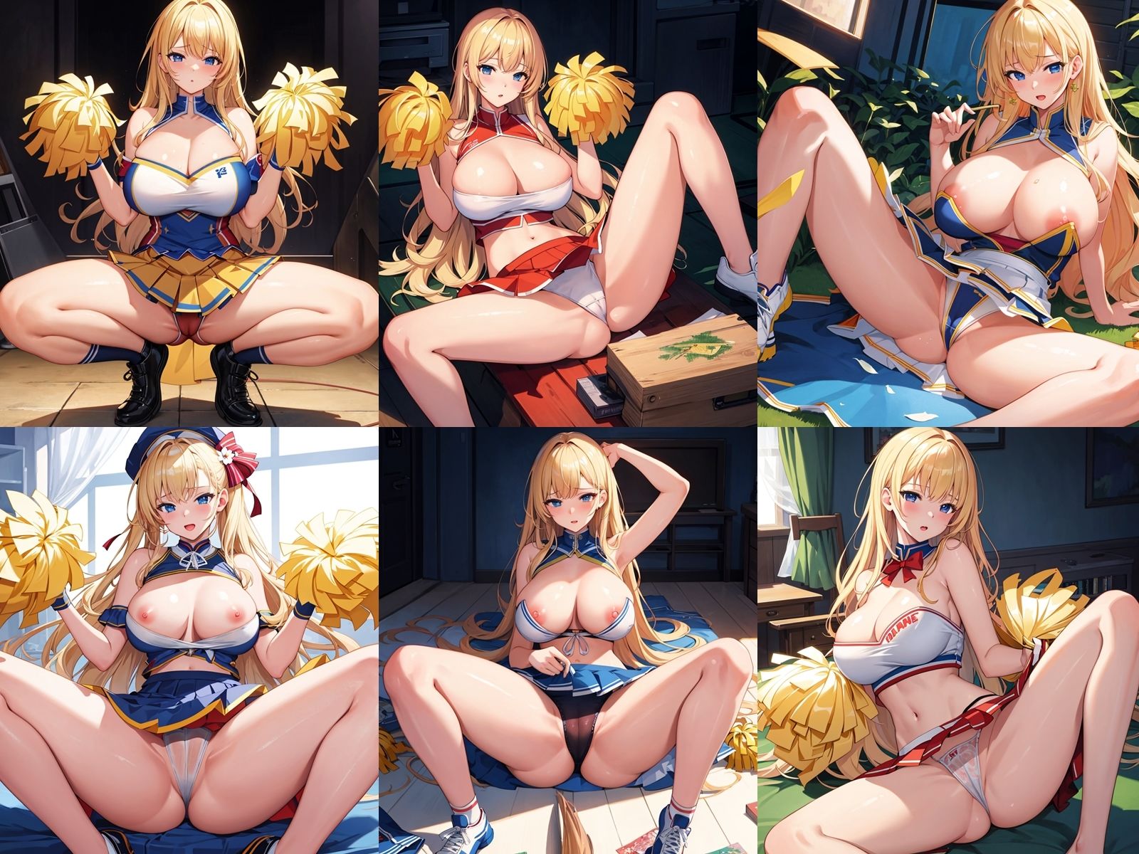 ドスケベな爆乳金髪チアガールがM字開脚で誘惑してくる件 サンプル1ページ目